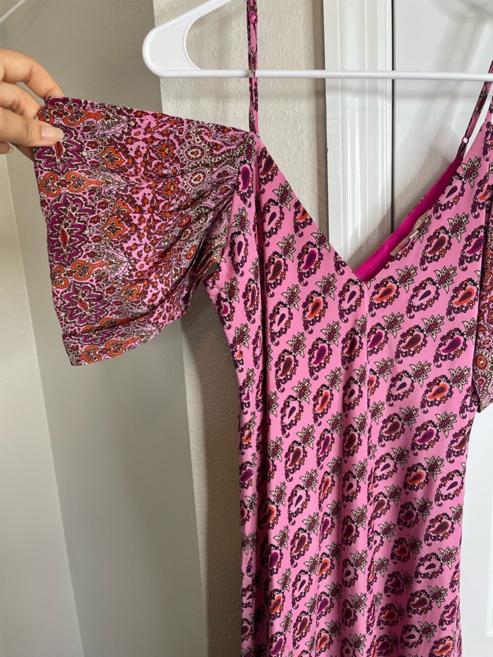 Gold Hawk Provence Noa Mid Length Slip Dress Pink 100% Silk Small - Picture 4 of 9